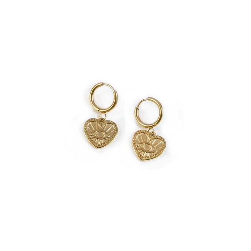 Manufacturer Custom High Quality Earring Fashion jewellery Trendy Heart Shape Pendant Earring Waterproof Womens Heart Jewelry Earring