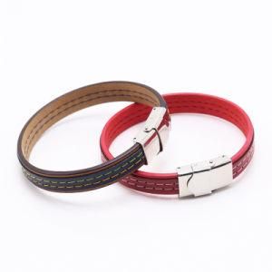 Cool Genuine Leather Men&prime;s Bracelet Fashion Jewelry