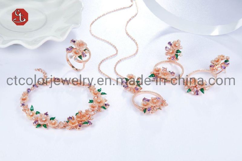 Mother of Pearl Necklace Fashion Enamel Jewelry Hot Sale Jewelry Rose Gold Necklace