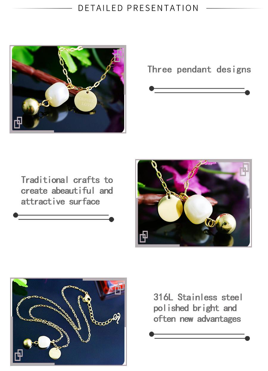Stainless Steel Factory Women Sweater Chain Pearl Pendant Necklace