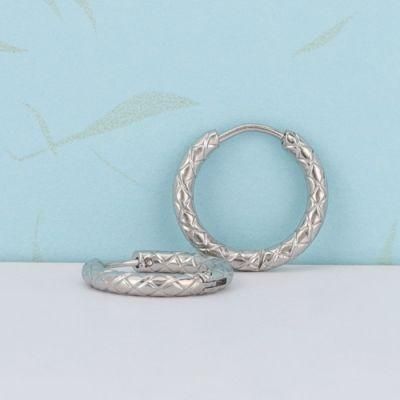 Fashion Vintage Stainless Steel Silver Round Circle Hoop Earrings Simple Style Geometric Big Hoop Earrings for Women