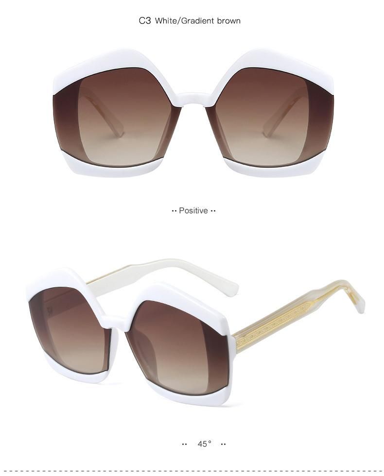 UV400 Resistant Ready to Ship Women Oversized Fashion Tr90 Sunglasses