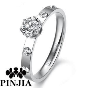 Rhinestone Stainless Steel Fashion Jewelry Wedding Ring