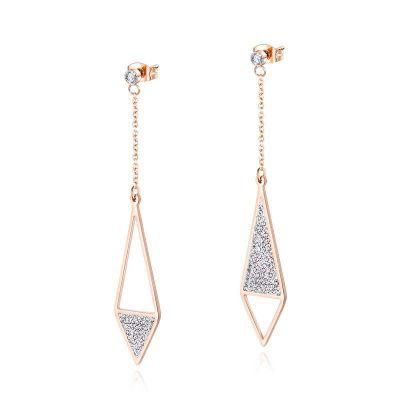 Fashion Women Jewelry Full Diamond Tassel Drop Earrings