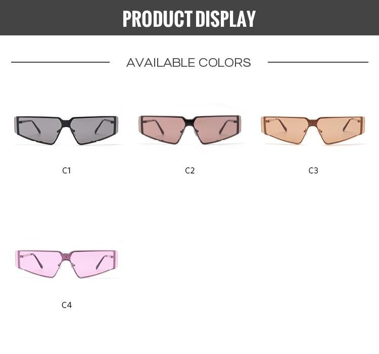 2022 Fashion Unique One-Piece Unisex Luxury Sun Glasses Metal Frame Cat Eyes Rimless Sunglasses