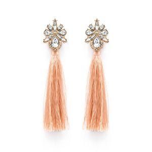 China Manufacturer Fashion Jewelry Gift Long Thread Drop Tassel Earrings