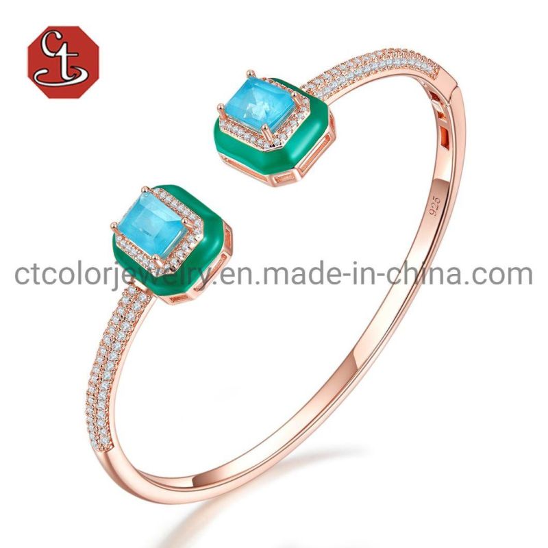 Fashion Jewellery White Enamel Stud Square Shape Earring Jewelry Gems For Women