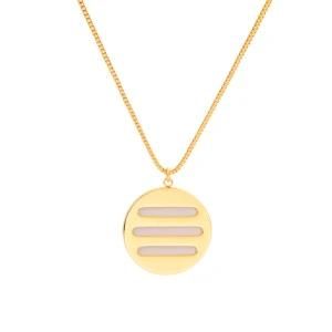 Gold-Plated Stainless Steel Irregular Geometric Figures Round Necklace