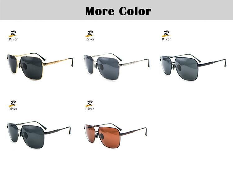 Fashion Flat Top Metal Frame Wholesale Polarized Men Sunglasses