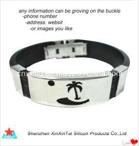 Silicone Bracelet With Stainless Clasp and Buckle (XXT10020-1)