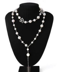 2020 Wedding Jewelry Fashion Pearl Choker Hollow Crystal Heart Necklace Long Tassel Necklaces Stainless Steel for Women