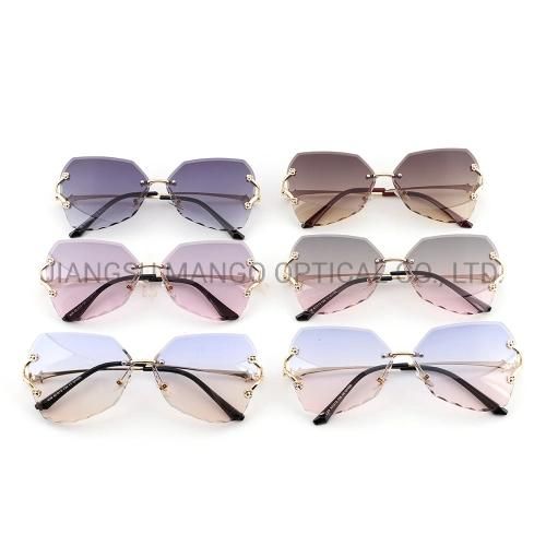 Rimless Flower Wave Lens Edge Special Sunglasses
