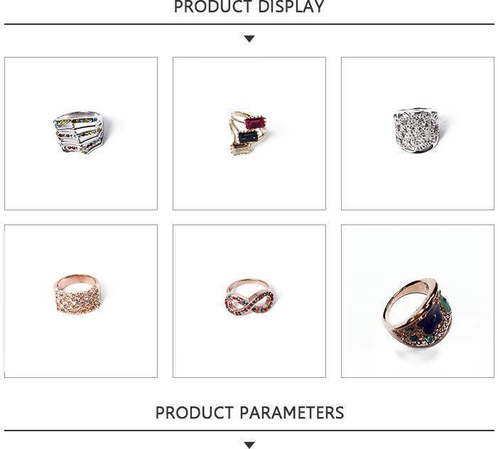 Standard Fashion Jewelry Glod Ring with Transparent Rhinestone