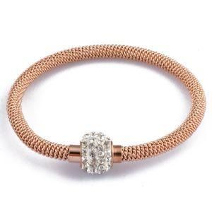 Rose Gold Stainless Steel Twisted Wire Cable Bracelets for Women