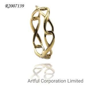 925 Sterling Silver&Brass Ring in Gold Plated