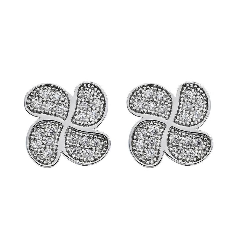 Studs Earrings Diamond Square Cubic Zirconia Earrings Jewelry