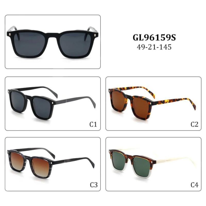 2022 New Hot Sale Polarized Trendy Acetate Sunglasses High Quality Square Frame Sun Glasses Custom Women Men