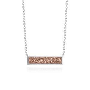 Fashion Druzy Quartz Gemstone Pendant Necklace Jewelry for Women