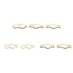 Fashion Jewelry Accessories Multi Color Thin Dainty Enamel Women Wave Rings Set