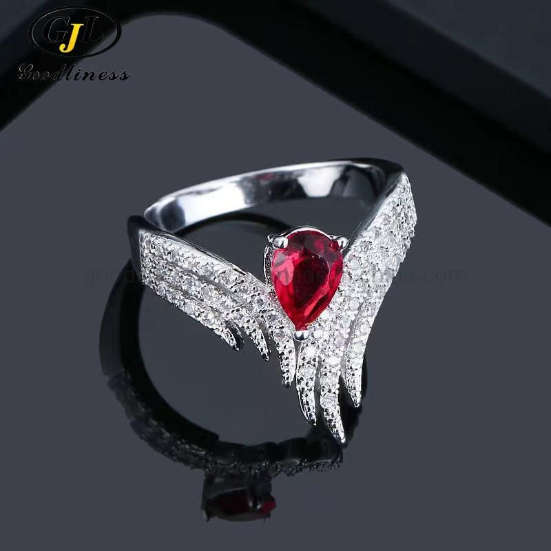 New Personalized Fashion Wing Women Ring Versatile Simple Diamond Ring