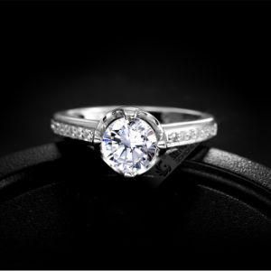 Silver 925 Jewelry Wedding Rings with Heart &amp; Arrow Diamond Stone
