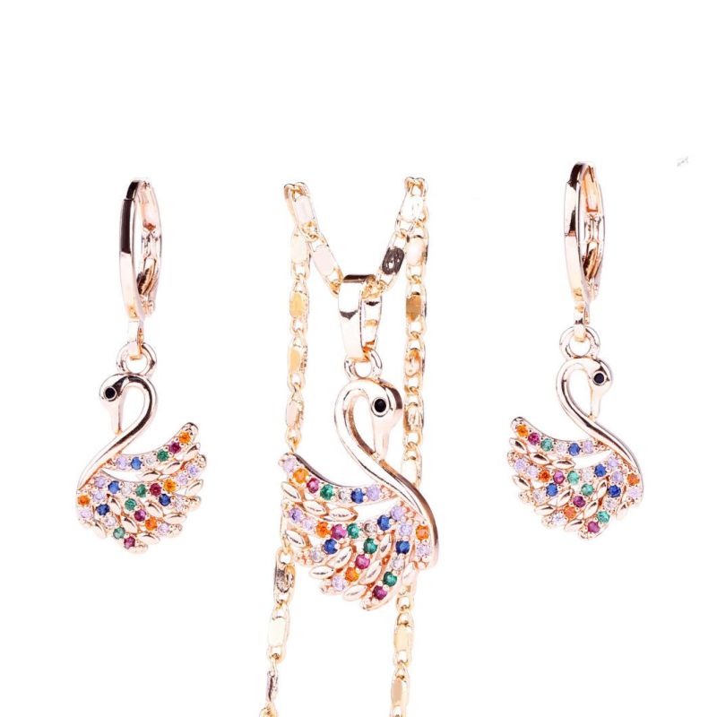 New Arrival Costume Jewellry 18K Gold Plated Wedding Champaign Golden Jewelry Set