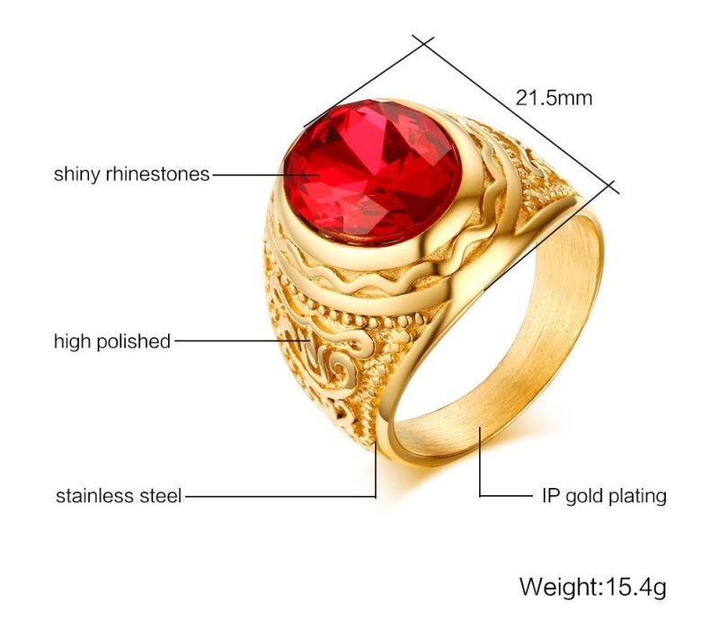 Oval Shape Ruby Red Stone Gluing Handmade Jewelry Ring