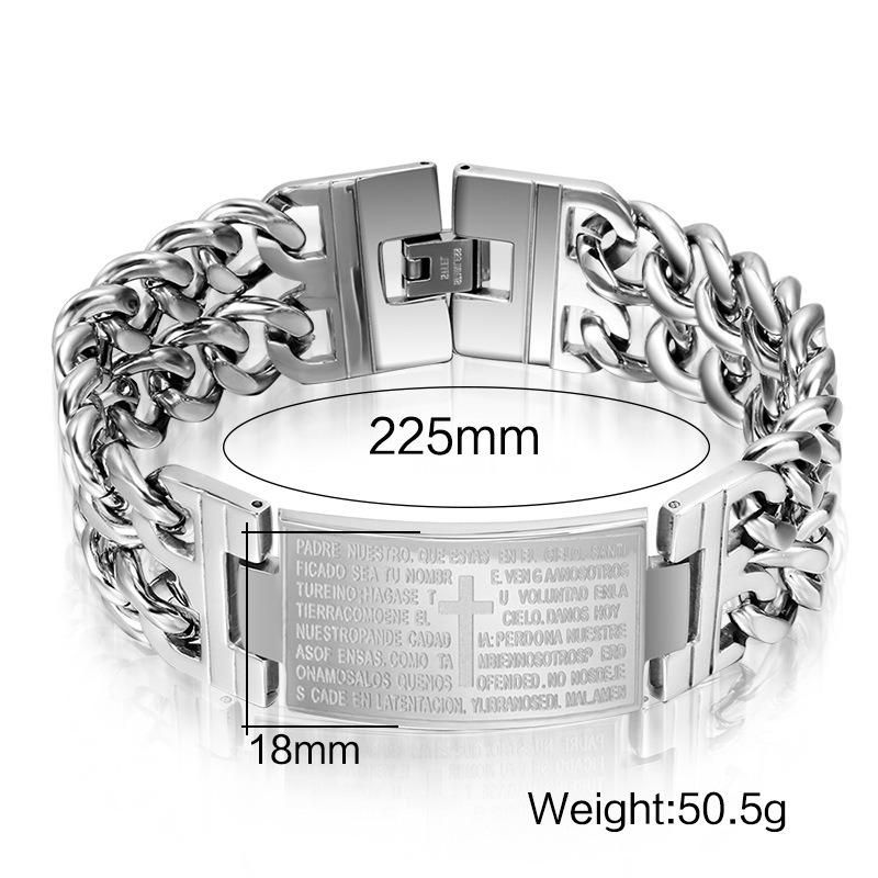 Factory Price Cross Design Steel Bracelet Wide Bracelet