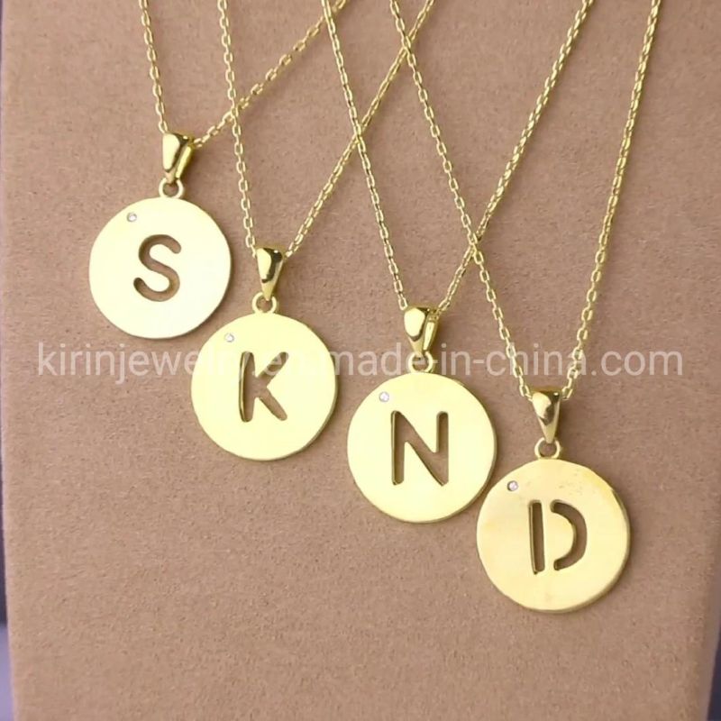 Link Chain Letter Pendant 18K Gold Women′s Chocker Letter Necklace Jewelry "a to Z" Initial Necklace