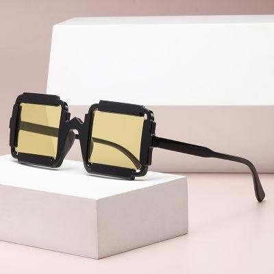 Hot Selling Cheap Wholesale Sun Glasses Steampunk Square Colorful Shades Frame Trendy Fashion Sunglasses