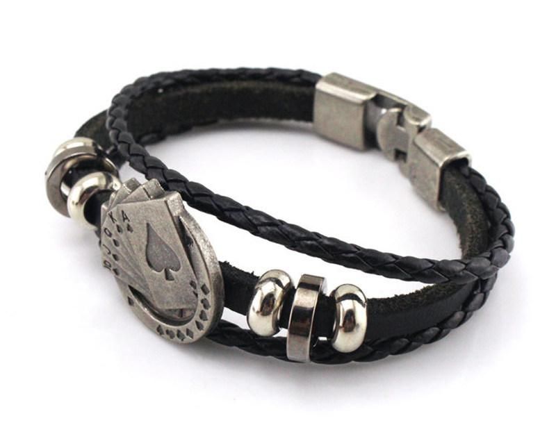 Vintage Men′ S Braided Fashion Accessories Leather Bracelet Fashion Bracelet Jewelry