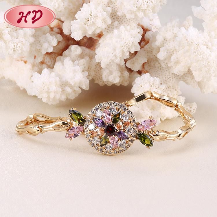 Nice Popular Fashion Design 15K 24K Gold Jewelry Gold Color Bracelet for Women