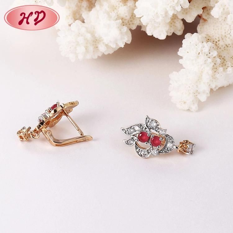 Costume Fashion Imitation Jewelry Women 14K 18K Gold Plated Huggie Hoop Earring with CZ Pearl