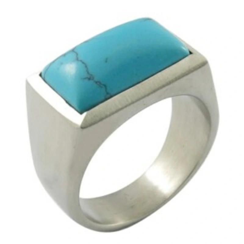 White Glass Stone Square Shape Rings