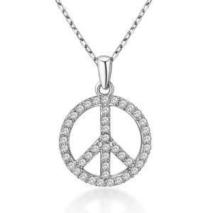 Wax Setting Peace Pendant in Gleaming Silver with CZ