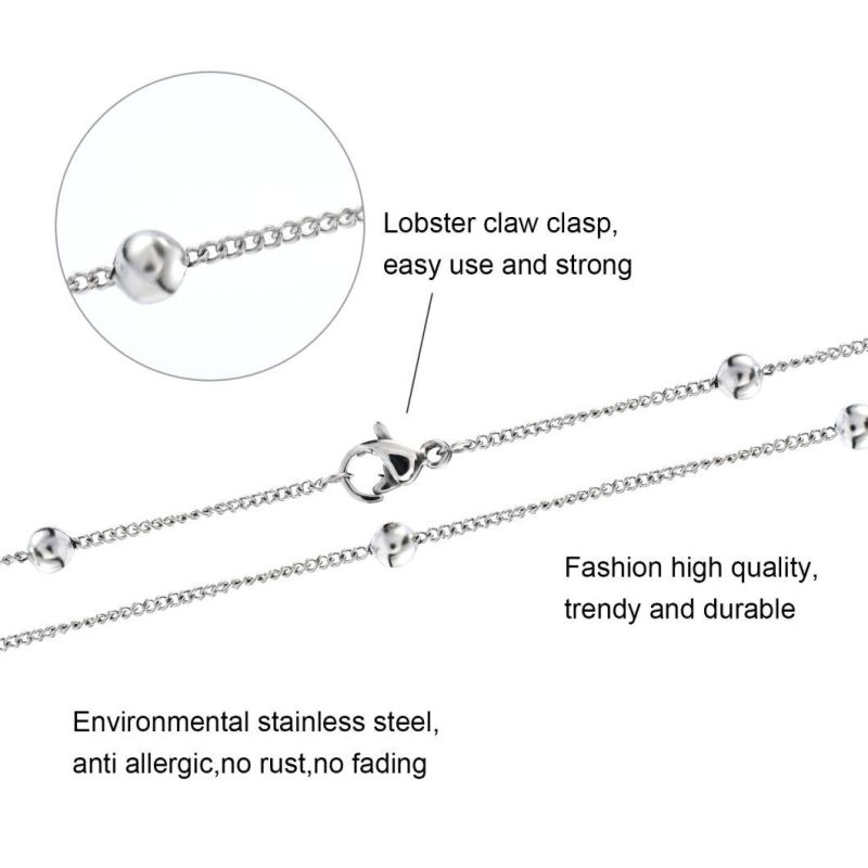 Manufacturer Wholesales Fashion Accessories Necklace Curb Chain with Ball for Jewelry Craft Glasses Design