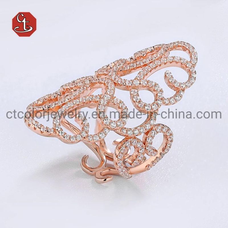 Fashion Jewelry Factory Price Silver Ring Popular Hollow Rings for Women