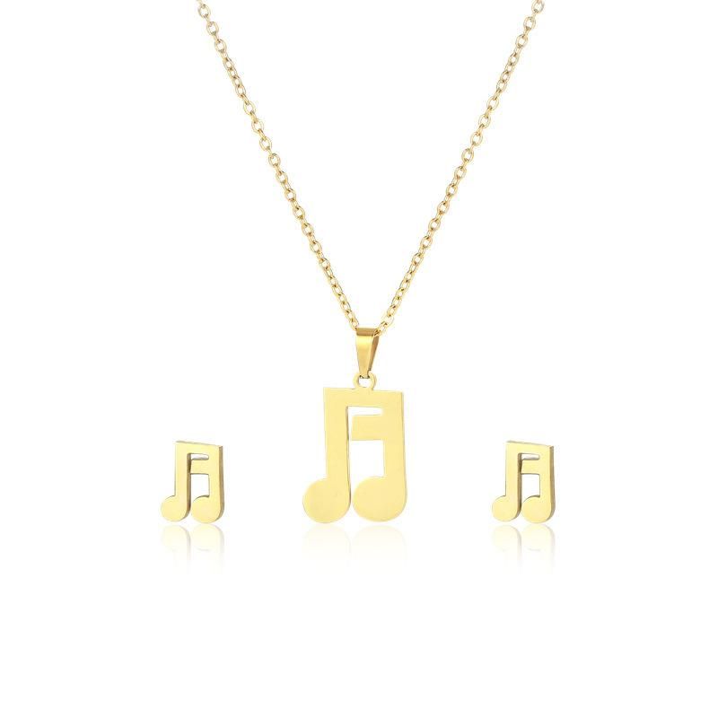 Manufacturer Customized Hypoallergenic Non Discoloration Fashion Jewelry Set High Quality Waterproof Jewelry Set Note Jewelry Set