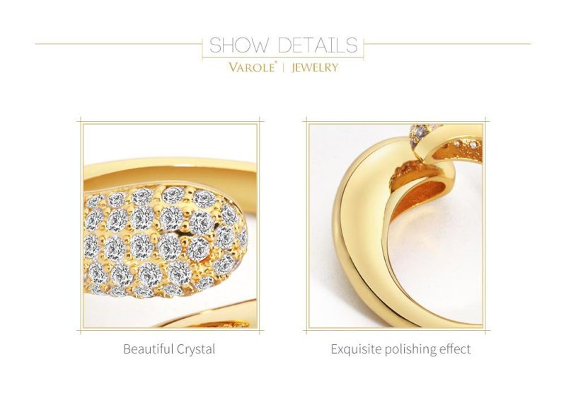 Crystal and Exquisite Polishing Effect Opening Earrings