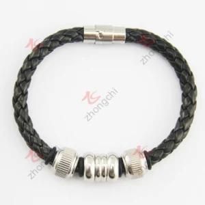 Stainless Steel Magnetic Clasps Stylish Leather Bracelet (LB)