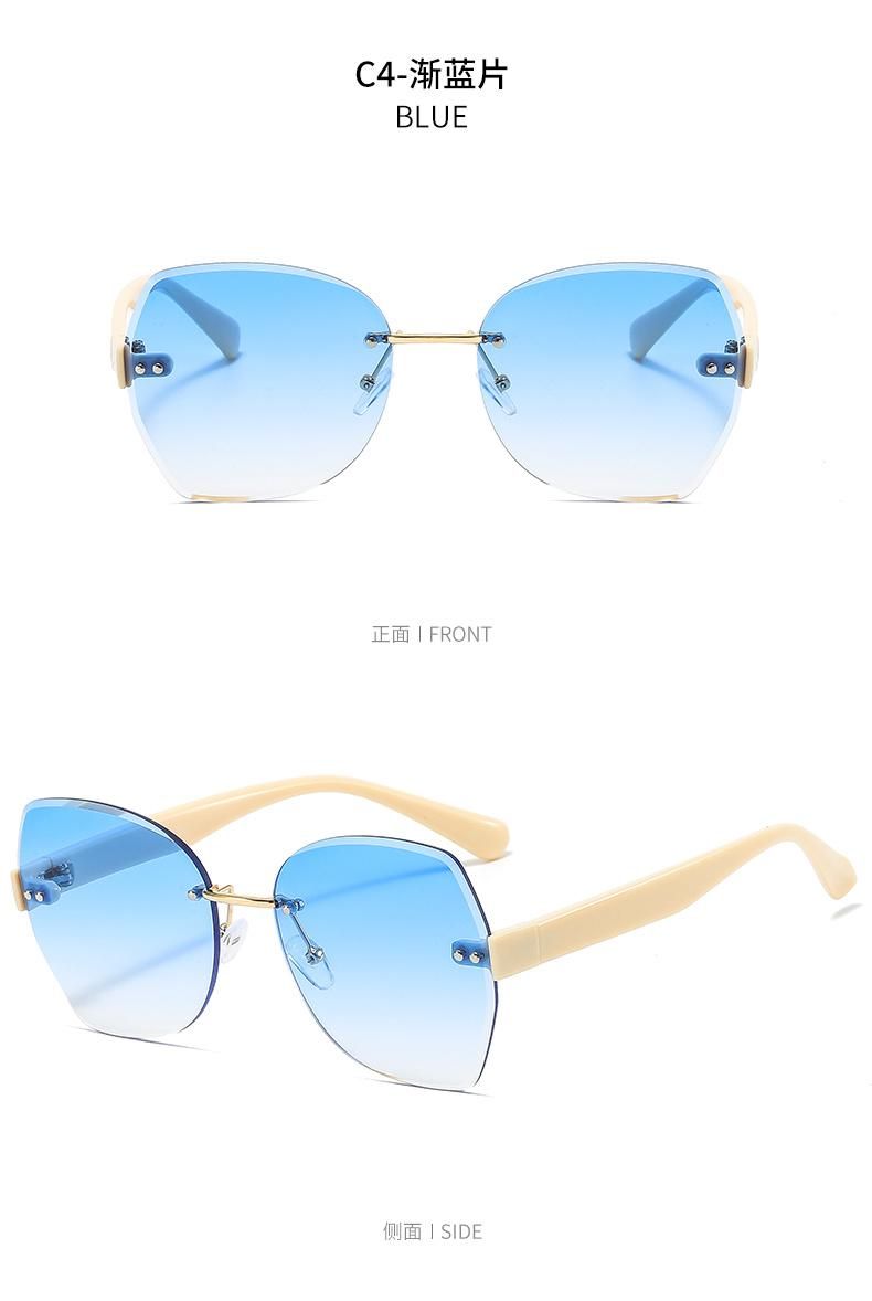 2021 Best Selling Stylish Luxury Sun Glasses River Custom Logo Oversize Sunglasses Rimless River Sun Glasses Sunglasses