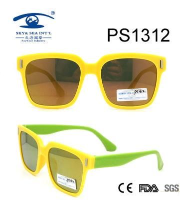 Yellow Frame Square Colorful Kid Plastic Sunglasses (PS1312)