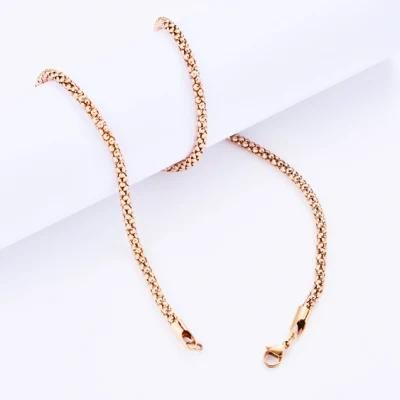 Popular Decoration High Quality Stainless Steel Fashion Jewelry Pop Corn Chain Necklace Handmade Craft Design