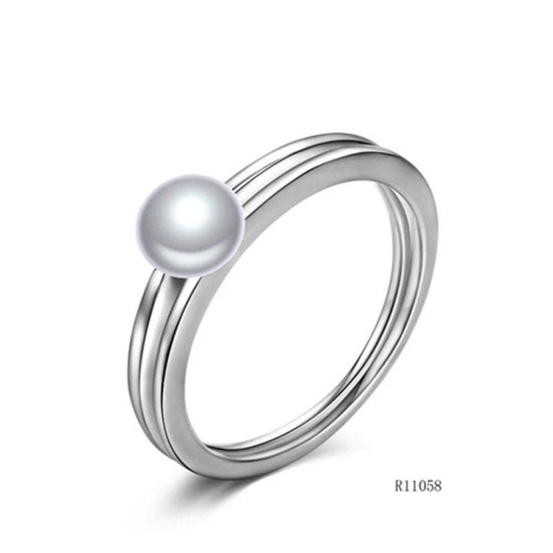 Minimalism Fashion 925 Sterling Silver with Pearl Ring