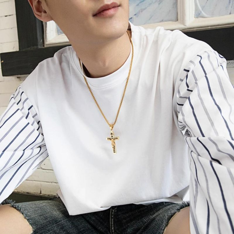 Stainless Steel Jewelry Male Fashion Cross Necklace
