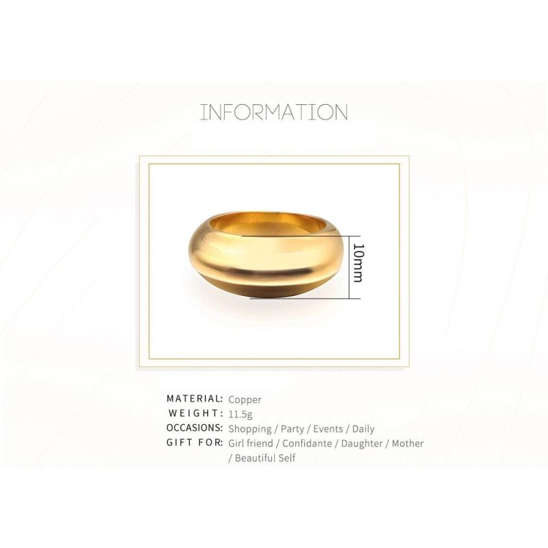 Corrugated Gold Plated Simple Couple Ring for Women and Men Lovers Brass Rings Jewelry Valentine