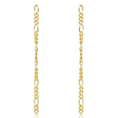 Manufacturer Custom Earring High Quality Non Tarnish Gold Jewelry Gold Plated Stainless Steel Long Link Chain Earring