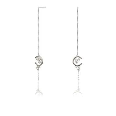 Brass or Silver Simple C Charm Earring for Ladies