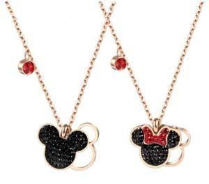 Cartoon Mouse Pendant Necklace Stainless Steel Chain Necklace Inlaid Crystal Fashion Trendy Women Jewelry Birthday Gift