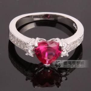 2014 Wholesale Hot Fashion Imitation Jewelry 925 Sterling Silver Ring in Heart Shape